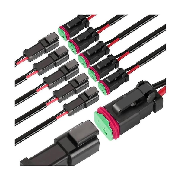 2 Pin Dt Connector Waterproof Automotive Electrical Connector 16 Awg Male And Female Wire Connector