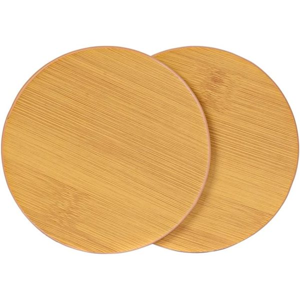 Juomien aluslautaset 6 kappaleen nahka-aluslautasen setti pidikkeellä, bambukuvioiset pyöreät aluslautat kodin ja keittiön käyttöön bamboo pattern