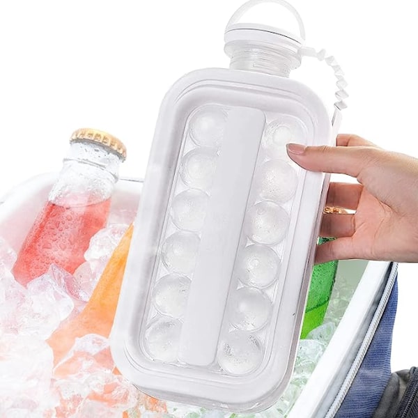 Iskuglemaskine, bærbar ismaskineflaske giver 17 isterninger, bot til isterningforme