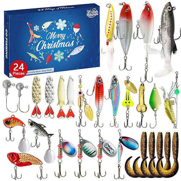 24 Dagars Fiskekalender för Advent, Julfiske Adventskalender Mjukbete Fiskepresent