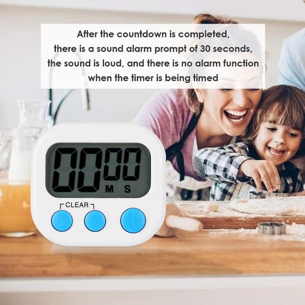 Digital Kök Timer Timer Med Digital Klockfunktion, Snabbinställning, Anpassat Läge, Stark Magnetisk Baksida