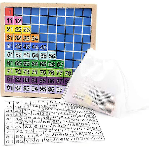 Trettbrett i tre 1-100 tallbrett pedagogisk spill