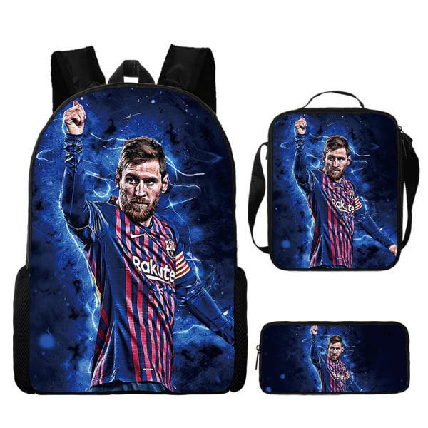 3 kpl/setti jalkapalloilija Lionel Messi reppu opiskelijan koululaukku H three piece suit