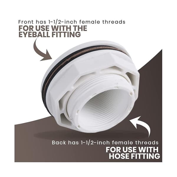 2-pack 1 1/2-tums markinlopp/utloppsrör med låsmutter och packning för Sp1023