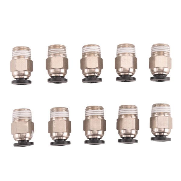 Pakke med 10 stk 3D-skriver Pefe Push Tube Bowden Fitting Connector Pc4-M10 Hane Rett For-V6