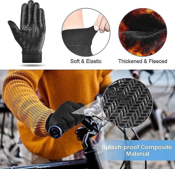 Touchscreen löparhandskar utomhus unisex handskar - svarta vinterhandskar