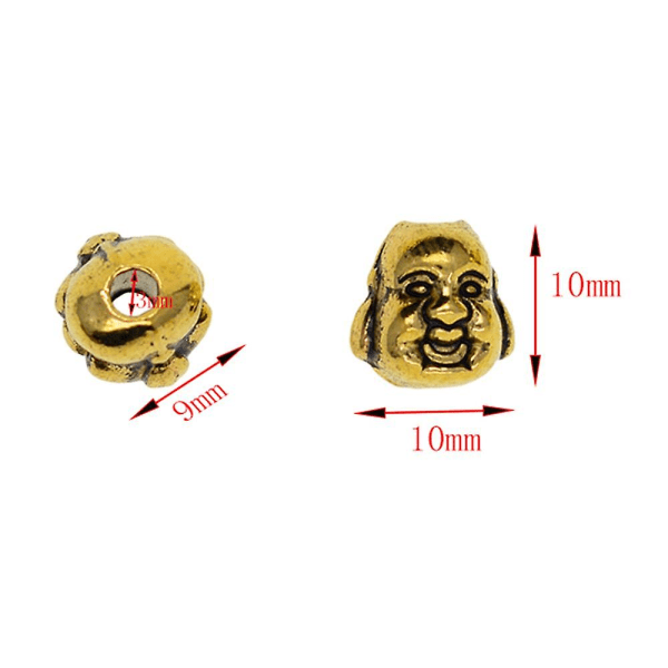 30 kpl Antiikki Smille 3d Buddha Spiral välikappale metallihelmiä kultainen väri
