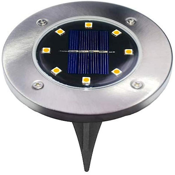 4 kpl 4/8 Led pyöreä aurinkokäyttöinen aurinkovalot puutarhaan, pihalle, ajotielle, alle