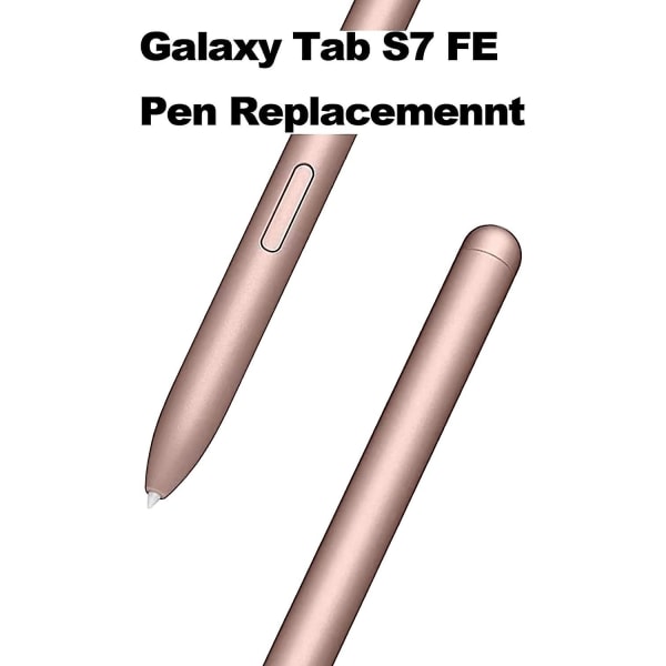 Tab S7 FE kynän vaihto S-kynä ilman Bluetooth Samsung Galaxy Tab S7:lle, Tab S7+ Plus, Tab S7 FE Stylus Pen (Rose Gold) + kärjet/kärjet