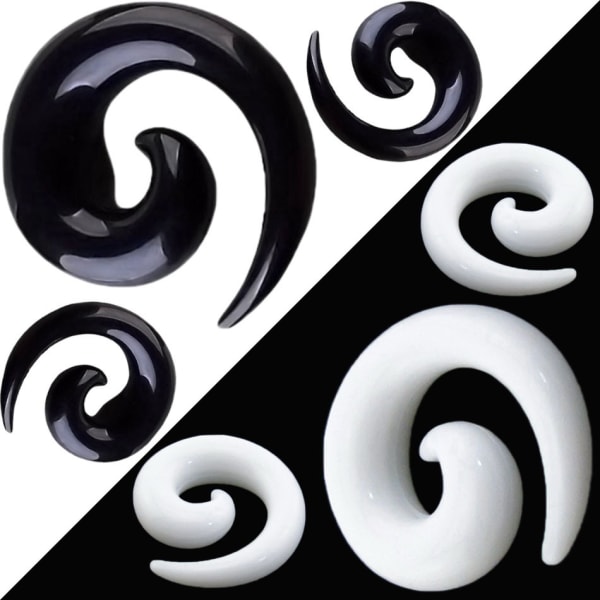 Strekksett (spiraler) fra 2-12mm, 6 stk black
