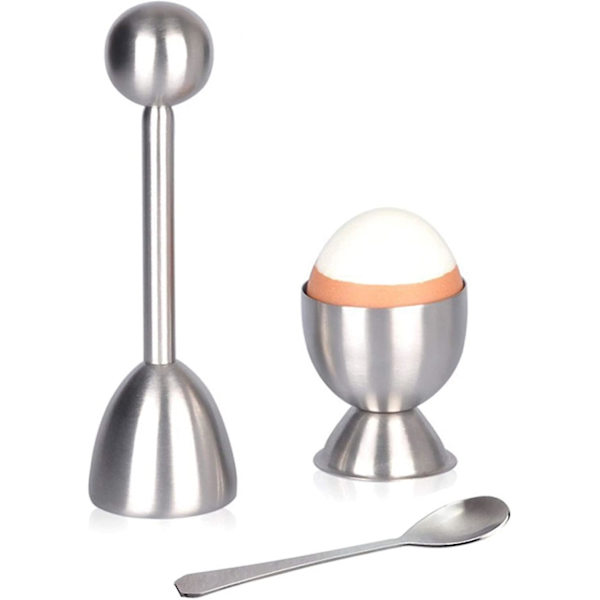 Äggskärare Set, Fullkokt Äggverktyg Set, Rostfritt Stål Ägg