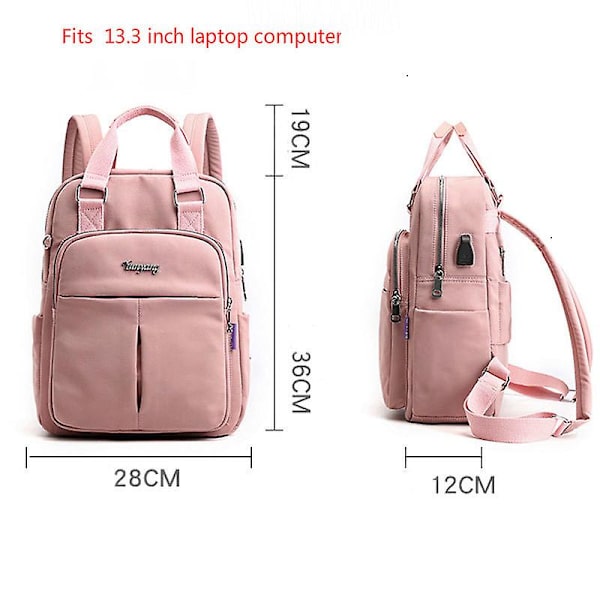 Laptop-ryggsäck USB-laddning Ryggsäck reseryggsäck skolväska Claret
