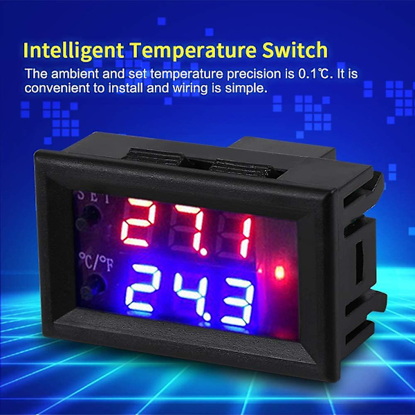 12v digital termostat multifunksjonell termostat med sensor, temperaturområde: -50~110