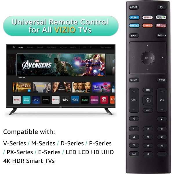 Universal , XRT136 VIZIO:lle Kaikille LED LCD HD 4K UHD HDR -älytelevisioille