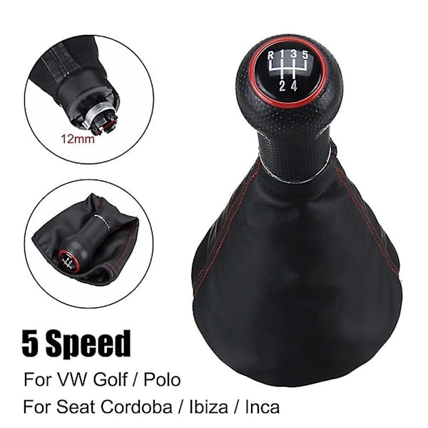 5/6-växlad växelspaksknopp damask bälg spak lock skydd för Polo Golf