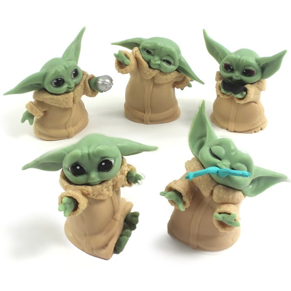 5 st/ set Baby Yoda Grogu Mandalorian actionfigur leksaker 5 models