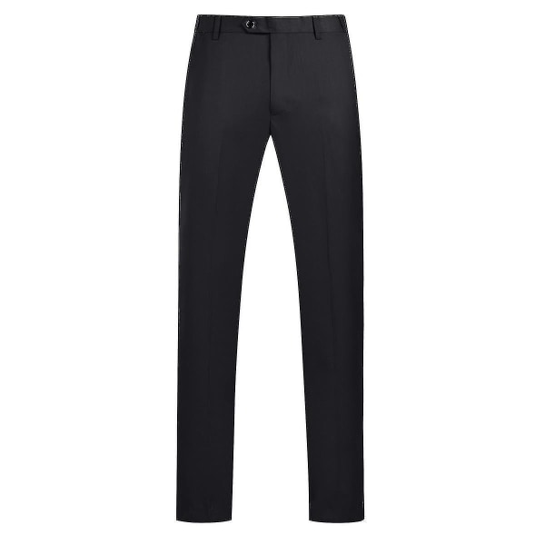 Miesten puku Business Casual 3-osainen puku Blazer Housut Liivi 9 väriä Z Black S