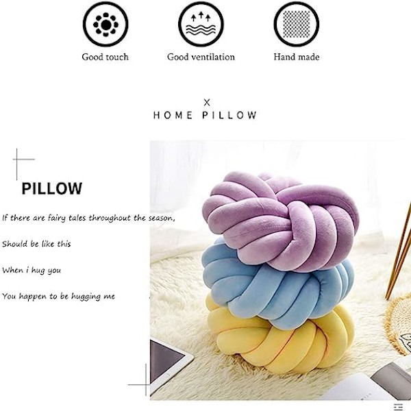 Knot Pynteputer 14X14 Dekorputer for Sofa Stol Pude Sofa Kno Purple