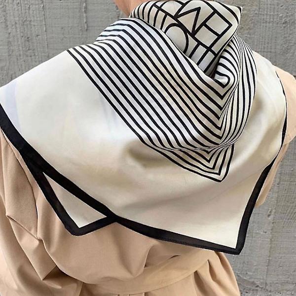 Firkant Bandana Striper Trykt Halstørkle Klassisk Halstørkle for Kvinner