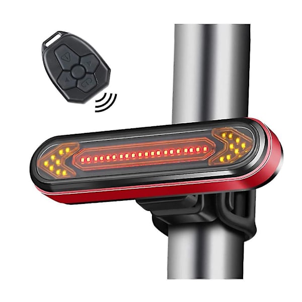 Cykellygte, cykelbaglygte, trådløs fjernbetjening, LED-cykelblinklys, LED-lys (rød)