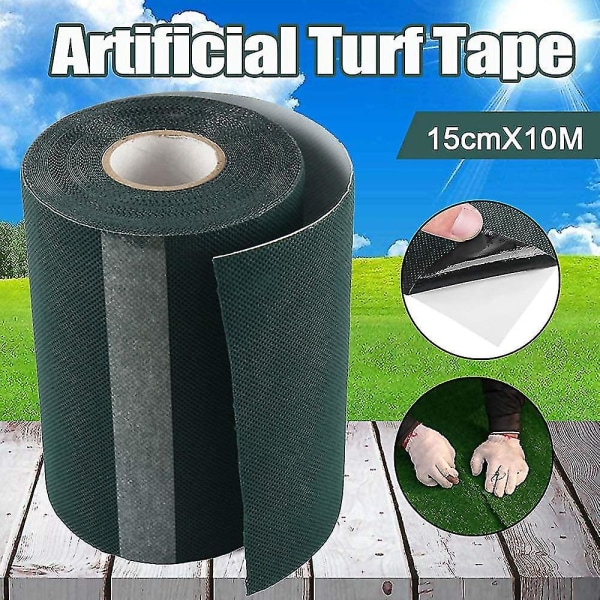 10m X 15cm plentape Selvklebende teppetape kunstgress sømtape plenteppeklebende tape Grønn feste plen sømtape