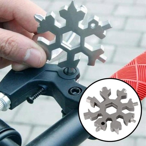 18-i-1 Snowflake Multi-verktyg, äventyrsverktyg Nyckelring för utomhusbruk