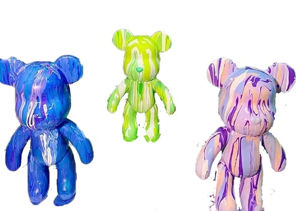 DIY flydende maleri bamse, voldelig bamse, malingssæt