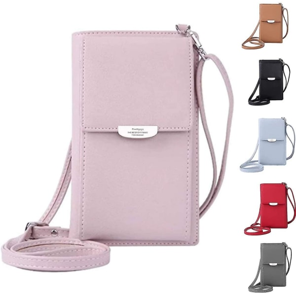 Ladies Messenger Mobiltelefonväska, Läderplånbok pink