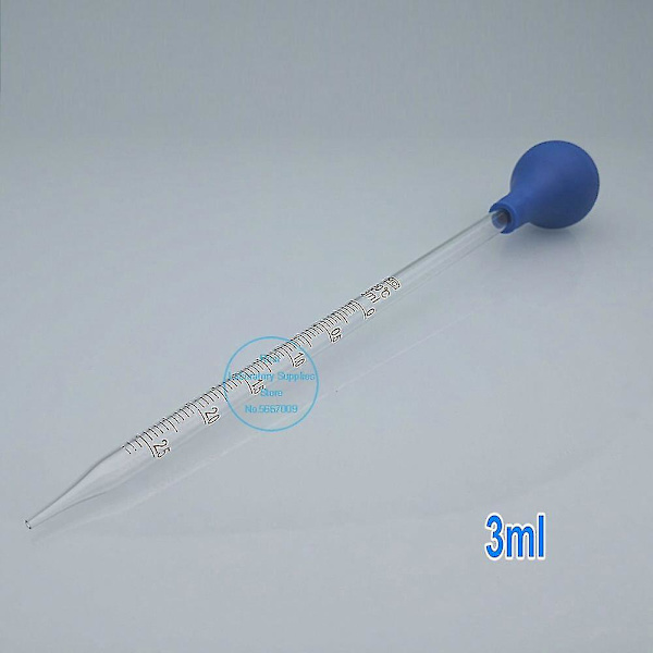 2 stk. 4 stk. Gradueret pipette i glas med dråbetæller Vol. 0,5 ml/1 ml/2 ml