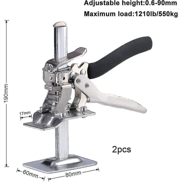 Handlyftsverktygsjack, 2 st arbetsbesparande armverktygslyft, multifunktionshöjdjustering, väggkakelhiss, brädjusteringslyft, domkrafter för möbel