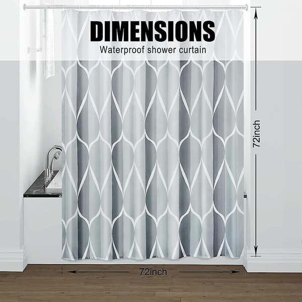 Wekity Grå Duschdraperi i Tyg, Vattentät Design och Polyester, Duschdraperisets för Badrum 72x72, Hållbart och Tvättsbart
