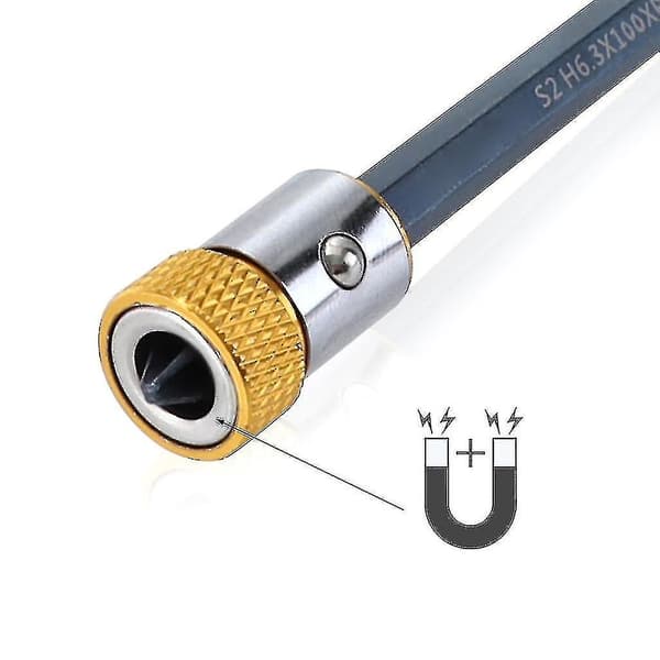 Universal magnetisk ring for 6,35 mm skrutrekkerbits (2 stk., gul)