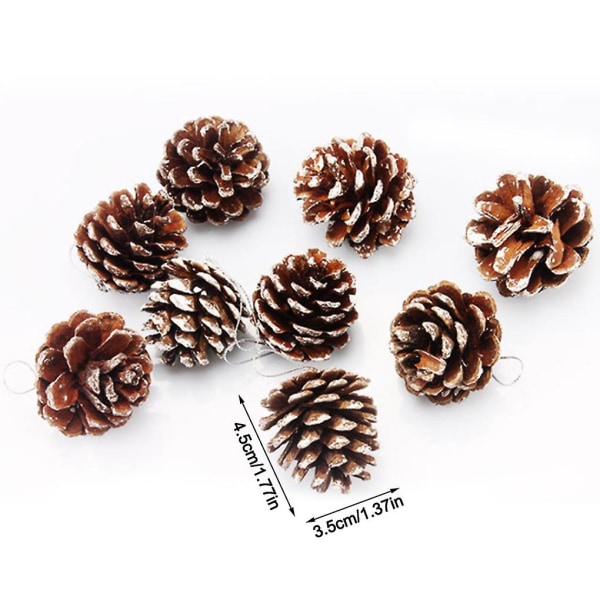 Pakke med 9 Christmas Pine Cones Pendant Xmas Decoration Office Ornament