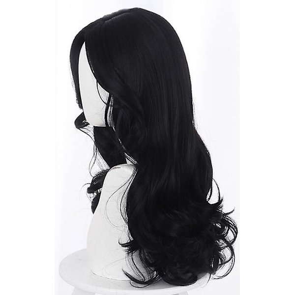 Anime Heks Yennefer Of Vengerberg 60cm Lang Zwart Golvend Pruik