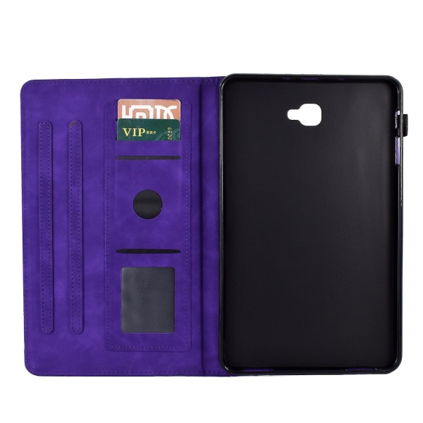 För Samsung Galaxy Tab A 10.1 (2016) T580 T585 Pu-läderfodral för case med tryckt cover Purple