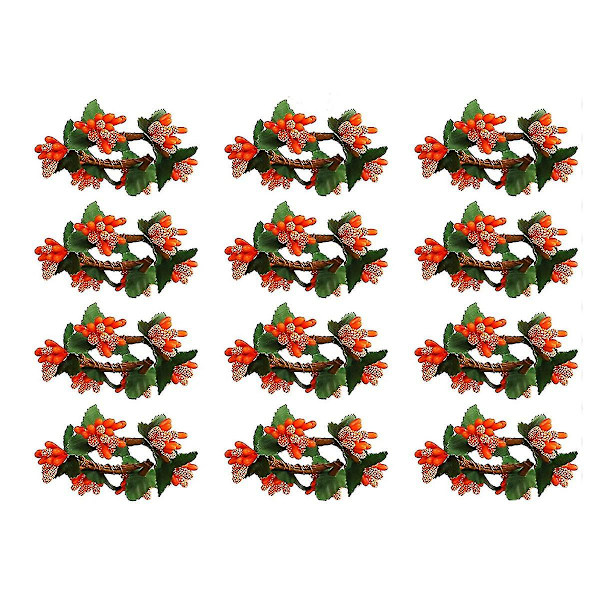 12 stk Serviettringer Blomsterserviettring Hs Høstserviett Le Ringer Tema Middagsbord Ri