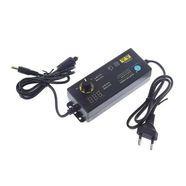 Justerbar strømadapter med display AC100v-240v til DC3.8v-37v EU-plugg
