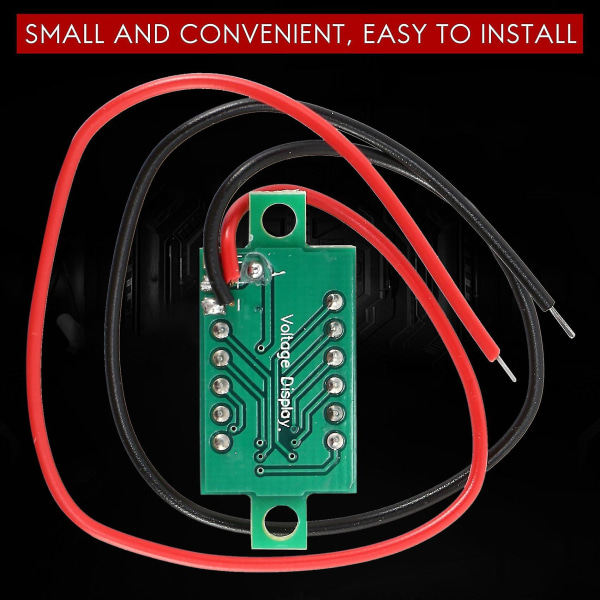 Mini digital voltmeter LED spenningsdisplaypanel meter 3,3-30v grønn LED