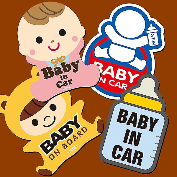 Baby i bil advarselsklistremerke Baby On Board Reflekterende sikkerhetsskilt (1 stk, blå)