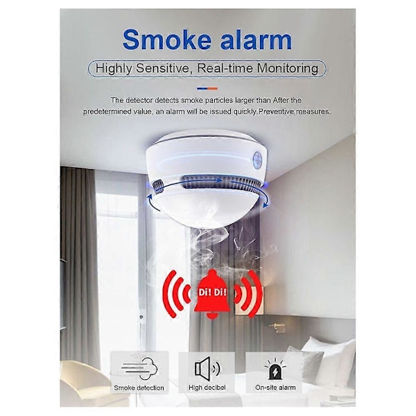Ny Tuya Zigbee Brand Røgdetektor Hjemmesensor Brandalarm Varmedetektor 10 års levetid