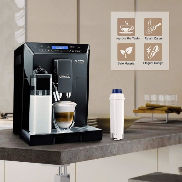 4 STK kaffemaskin vannfilter for DeLonghi DLSC002 vannfilter for De'Longhi ECAM, ETAM, EC, BC Series