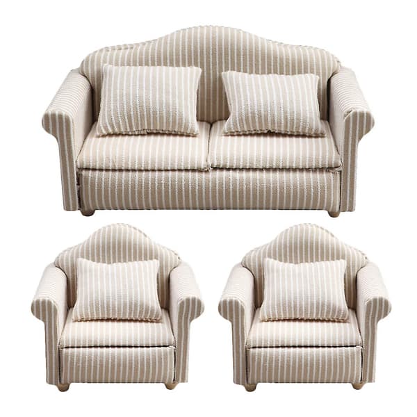 3 stk. Miniature sofa til dukkehus