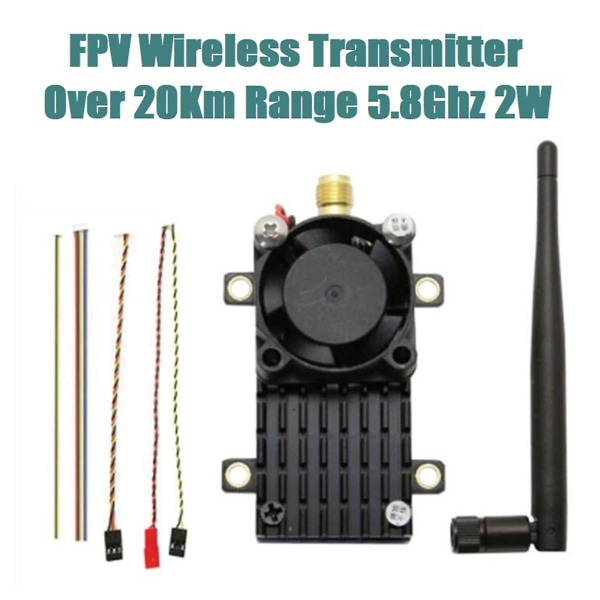 5,8 GHz 2W FPV Trådløs Sender Ts582000+ Bredvinkel FPV Kamera Over 20 km Rækkevidde 5,8g 2000mw Video Av Lyd Sender