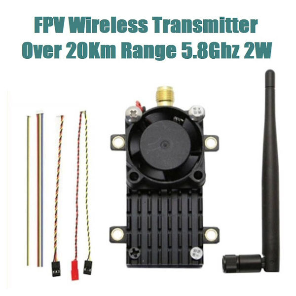 5,8 GHz 2W FPV Trådløs Sender Ts582000+ Bredvinkel FPV Kamera Over 20 km Rekkevidde 5,8g 2000mw Video Av Lyd Sender