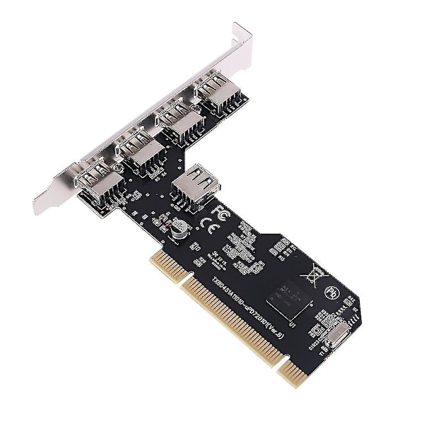 5 Portin USB 2.0 PCI-Hub-ohjainlaajennuskortti 480 Mbps Työpöydän Muunnin NEC720101 Piirisarja Ohjain