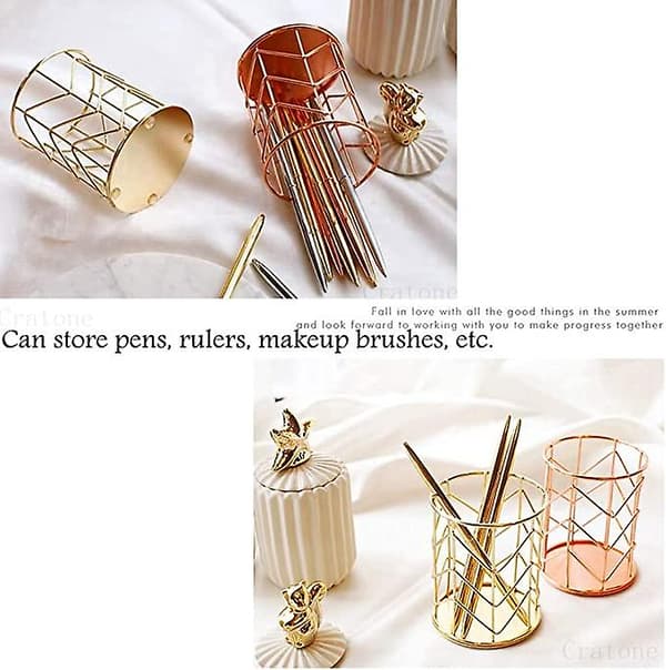 Penholder i metall (gull)