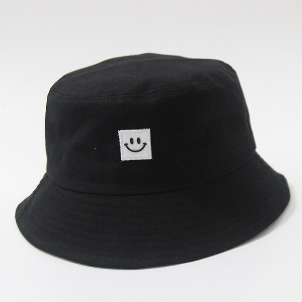 Patch Folding Fisherman Bucket Unisex Summer Face Casual Smiley