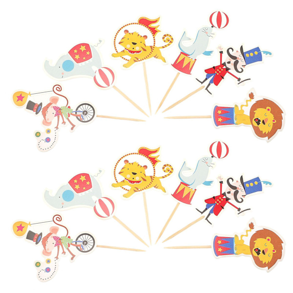 48 st cirkus clown tårtdekorationer karneval cupcake t
