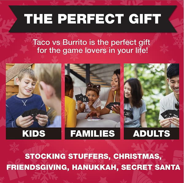 Taco vs. Burrito - Yllättävän strateginen korttipeli, jonka 7-vuotias loi juhliin