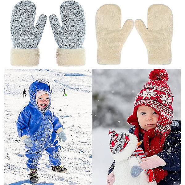 Børne Vinterhue Halstørklæde Og Handsker 3 I 1 Varm Hue Sæt Pompom Huer Med Tyk Fleece L